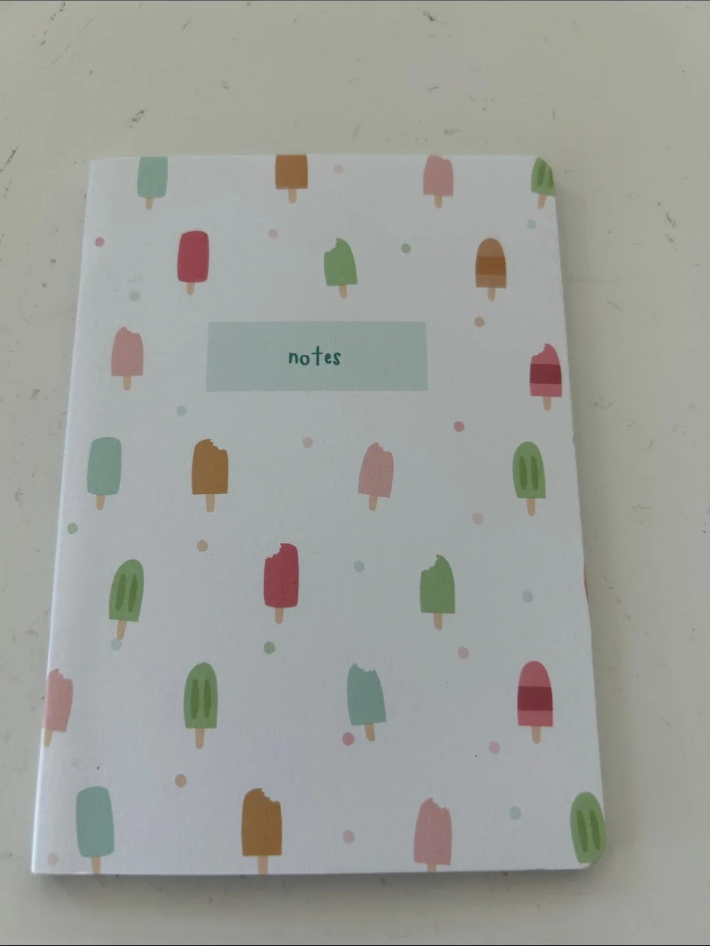 Notebook with Popsicle Print cover cardstock- grid paper 4x4.5